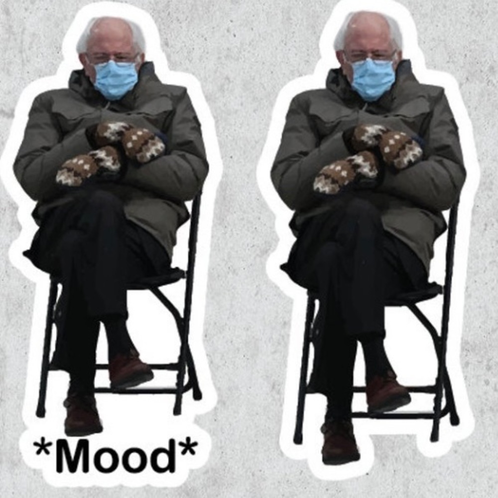 Set of 2 (3 inch) Bernie Meme Stickers